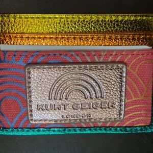 Kurt Geiger London Southbank Card Holder Wallet, Rainbow Metallic Floral NWT